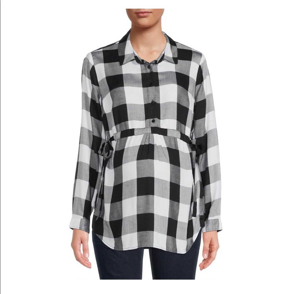 Time and Tru Maternity Woven Popover Top